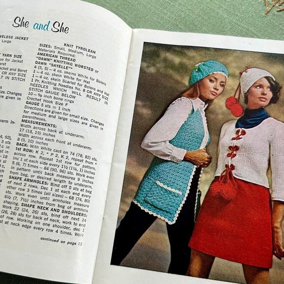 Vintage American Thread He and She Sweaters, Knitting Pattern Book - Picture 5 of 10